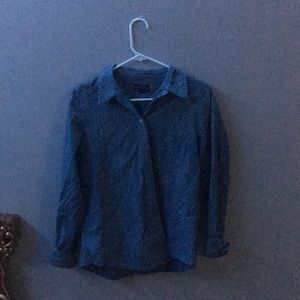 Blue Polka Dot Button Down